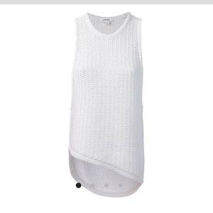 Helmut Lang white tucked cord tank Size M